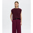 Selected Femme lulu knit vest fig/black core